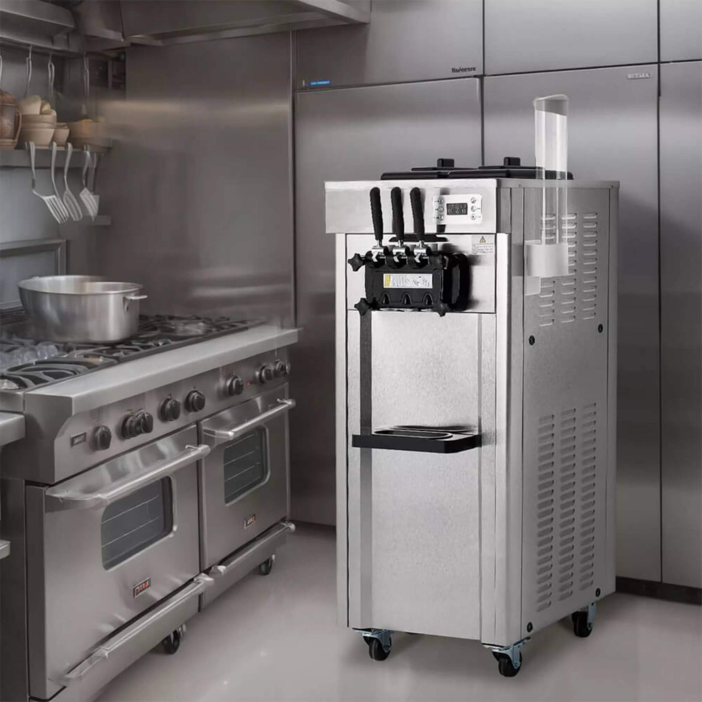 Premium Commercial 3-flavor Freestanding Soft Serve Ice Cream Machine Maker 21-31 L/H