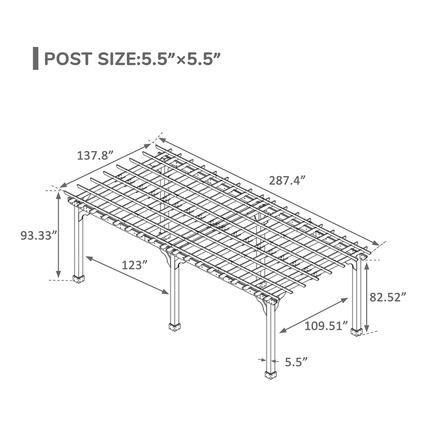 Alora Premium Outdoor Cedar Wood Pergola with Slatted Roof