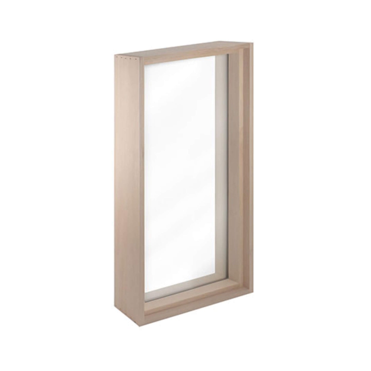 Prosaunas 17 5/8" x 31" Framed Hemlock Tempered Dual Pane Clear Glass Sauna Window