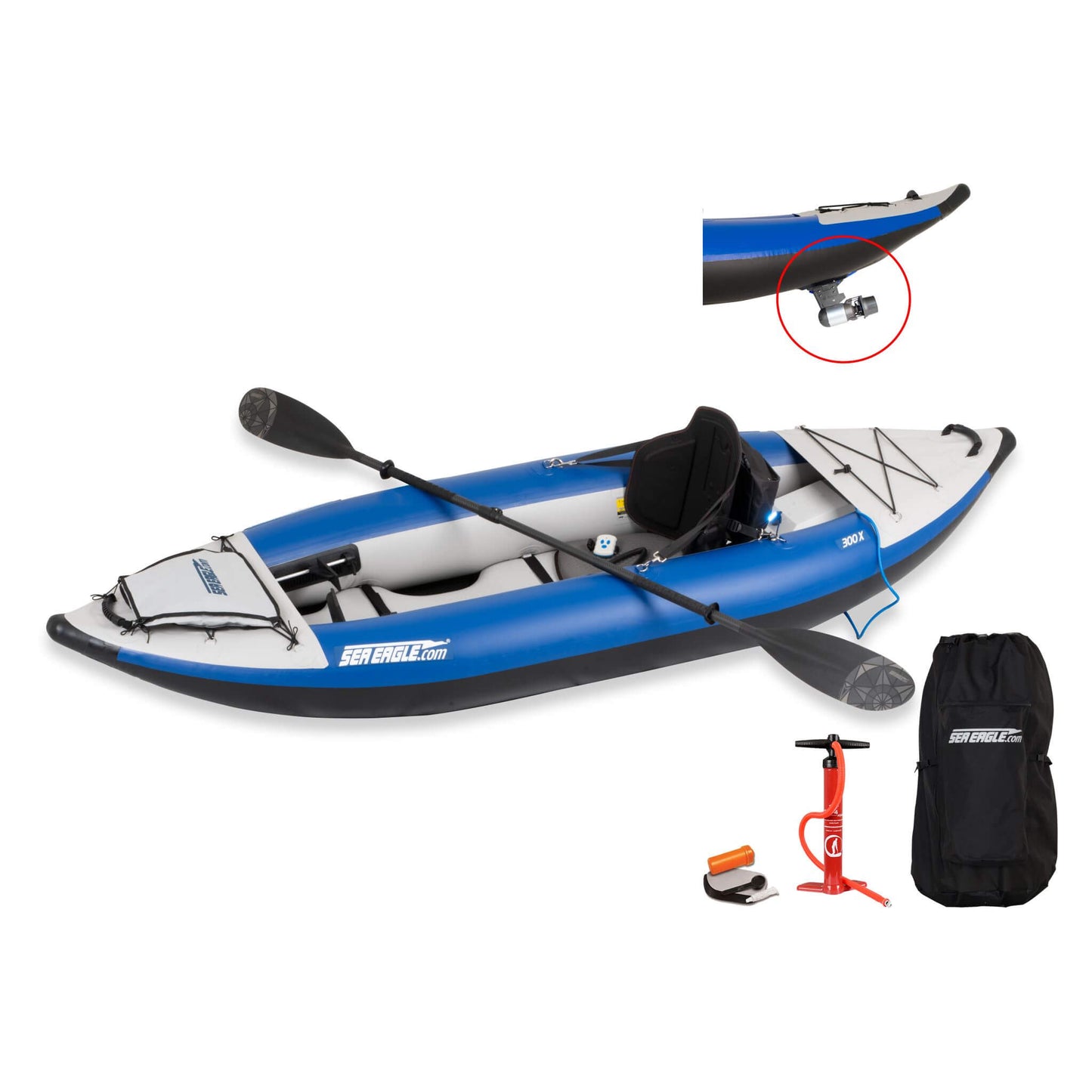 Sea Eagle 300X Explorer 1-Person Inflatable Kayak with Adjustable Footrest