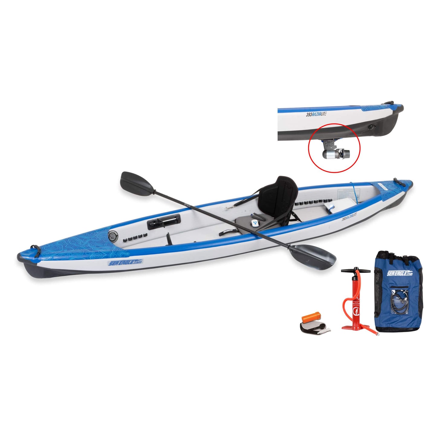 Sea Eagle 393RL RazorLite 1-Person Inflatable Lightweight Kayak with Adjustable Footrests