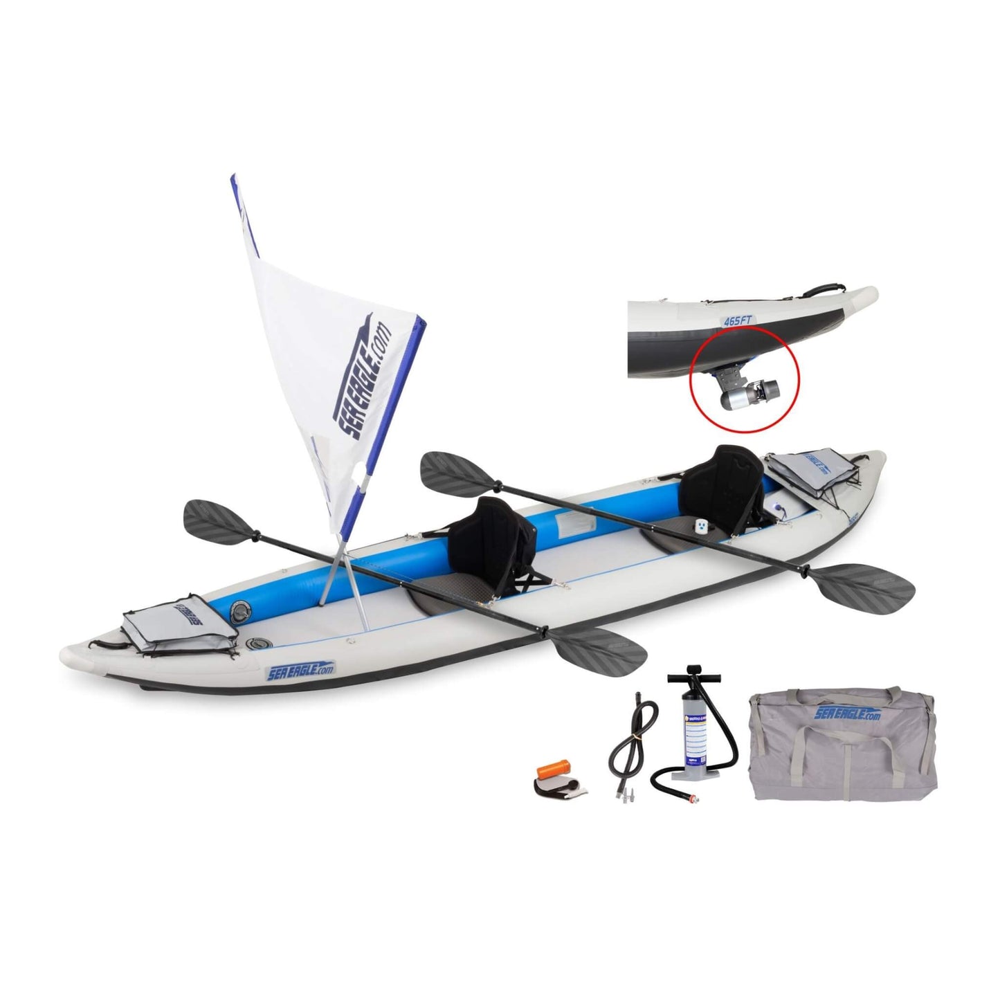 Sea Eagle 465FT FastTrack 3-Person UltraLight Weight Inflatable Kayak 15FT