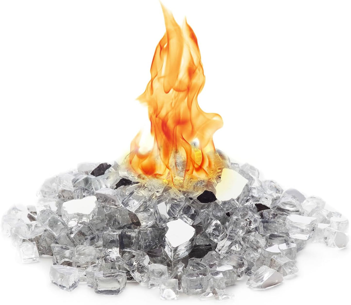 Silver Reflective Fire Glass 1/4" - 25 LBS