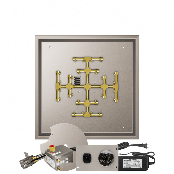 Pro-Series Brass Square Snowflake Burner - Electronic Ignition