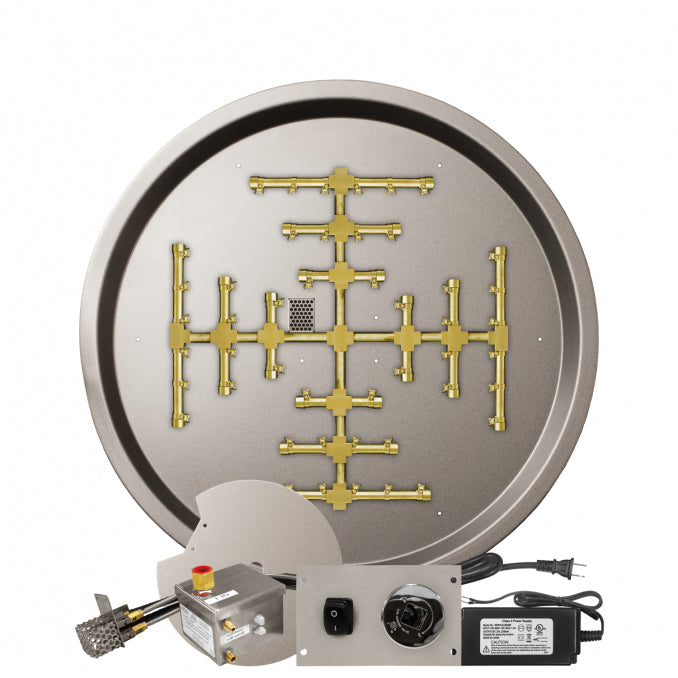 Pro-Series Brass Round Snowflake Burner - Electronic Ignition