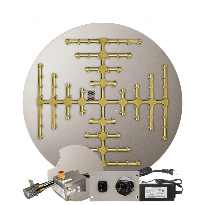 Pro-Series Brass Round Flat Snowflake Burner - Electronic Ignition
