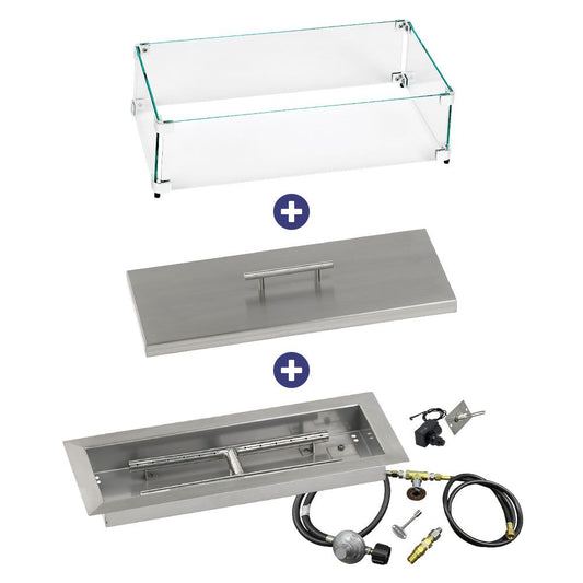 Rectangular Stainless Steel Drop-In Pan with Spark Ignition Kit - Bundle