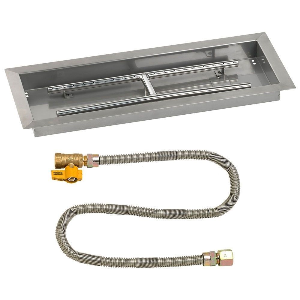Rectangular Stainless Steel Drop-In Pan with Match Lit Kit