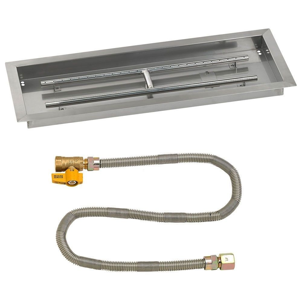 Rectangular Stainless Steel Drop-In Pan with Match Lit Kit