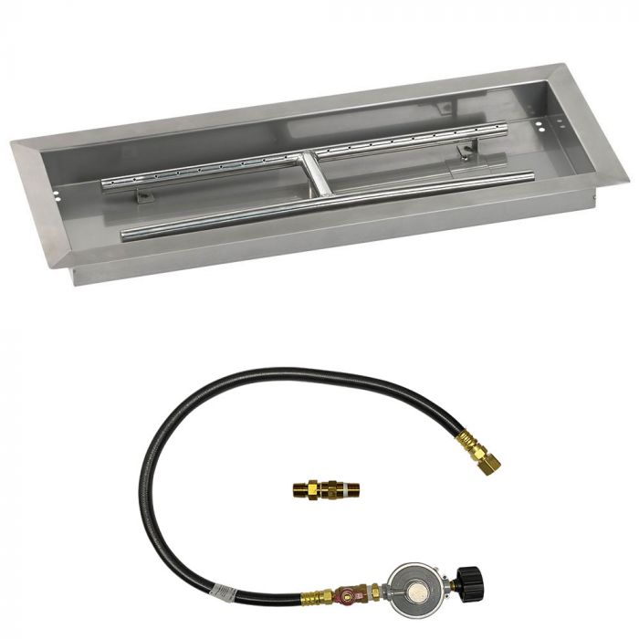 Rectangular Stainless Steel Drop-In Pan with Match Lit Kit