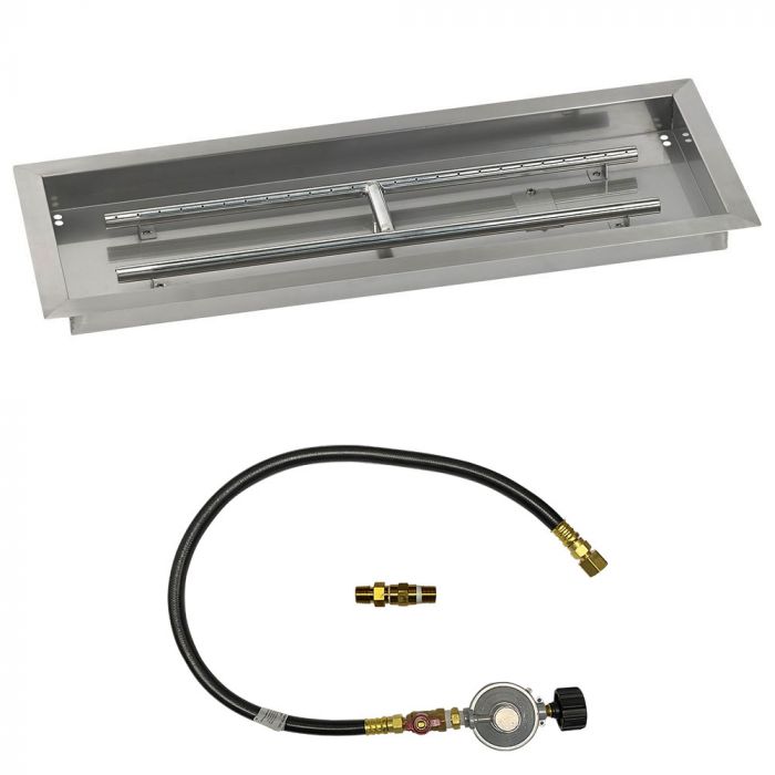 Rectangular Stainless Steel Drop-In Pan with Match Lit Kit