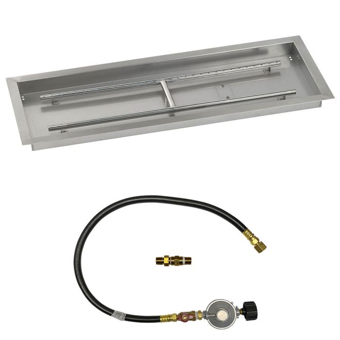 Rectangular Stainless Steel Drop-In Pan with Match Lit Kit