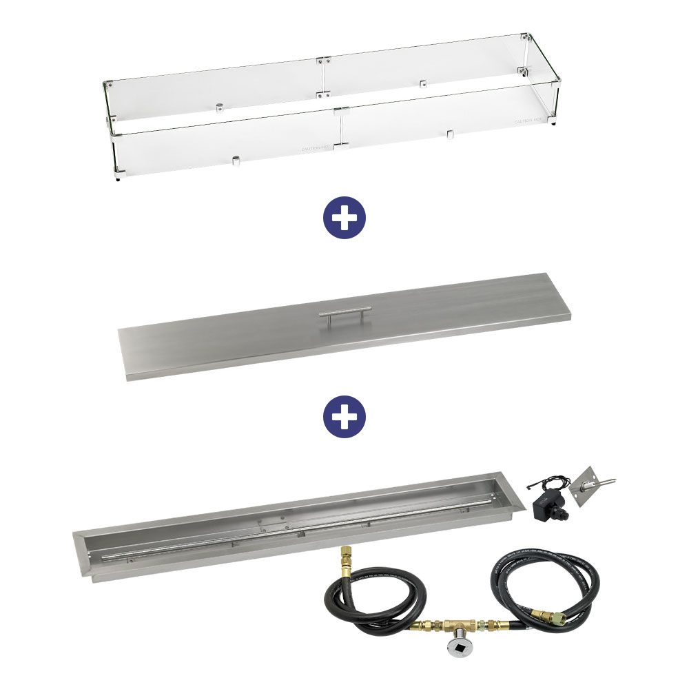 Linear Stainless Steel Drop-In Pan with Spark Ignition Kit - Bundle