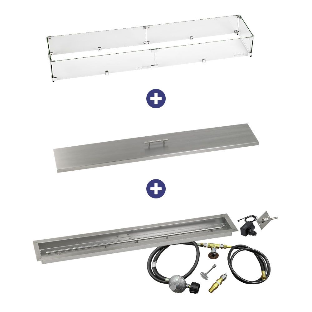 Linear Stainless Steel Drop-In Pan with Spark Ignition Kit - Bundle