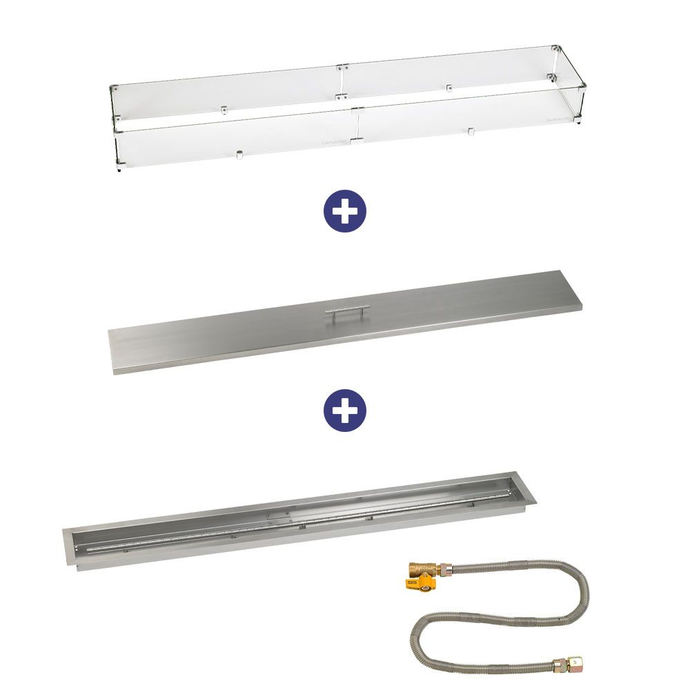 Linear Stainless Steel Drop-In Pan with Match Lit Kit - Bundle