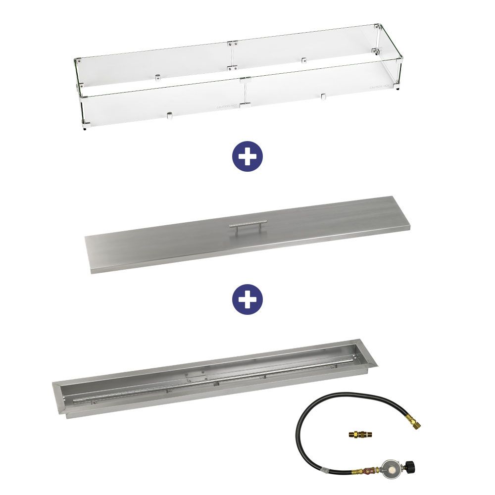 Linear Stainless Steel Drop-In Pan with Match Lit Kit - Bundle