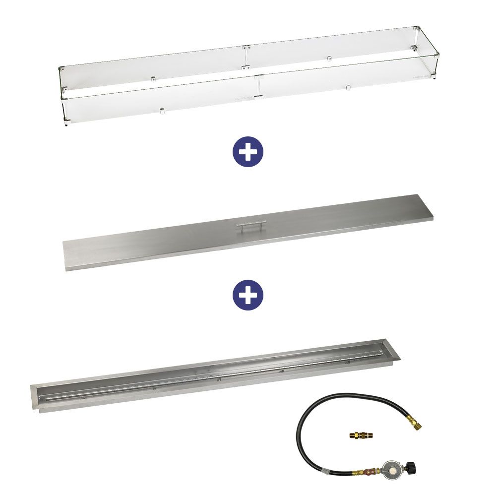 Linear Stainless Steel Drop-In Pan with Match Lit Kit - Bundle