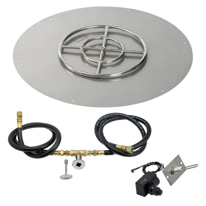 Round Stainless Steel Flat Pan with Spark Ignition Kit