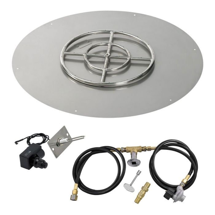 Round Stainless Steel Flat Pan with Spark Ignition Kit