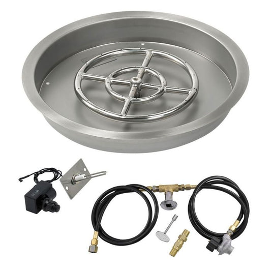 Round Stainless Steel Drop-In Pan with Spark Ignition Kit