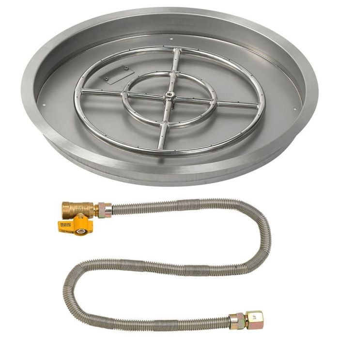 Round Stainless Steel Drop-In Pan with Match Lit Kit