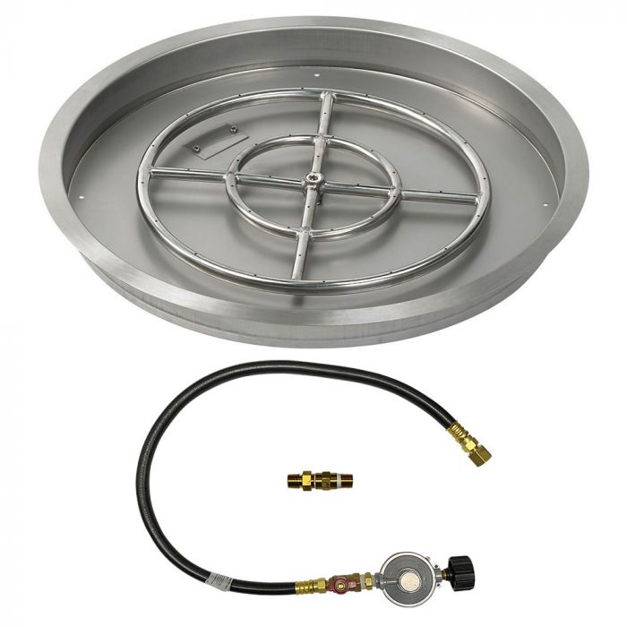 Round Stainless Steel Drop-In Pan with Match Lit Kit