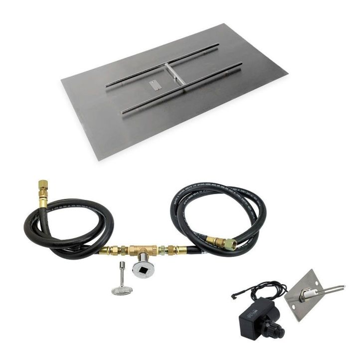 Rectangular Stainless Steel Flat Pan with Spark Ignition Kit