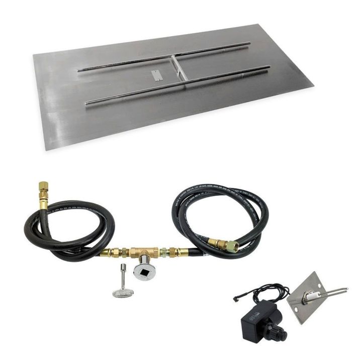 Rectangular Stainless Steel Flat Pan with Spark Ignition Kit