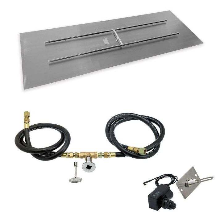 Rectangular Stainless Steel Flat Pan with Spark Ignition Kit