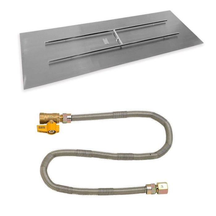 Rectangular Stainless Steel Flat Pan with Match Lit Kit