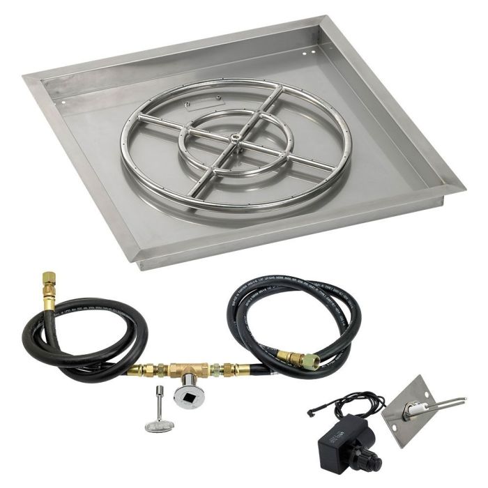 Square Stainless Steel Drop-In Pan with Spark Ignition Kit