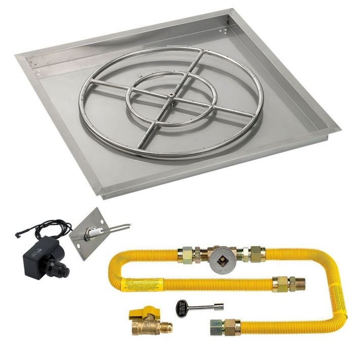 Square Stainless Steel Drop-In Pan with Spark Ignition Kit - High Capacity