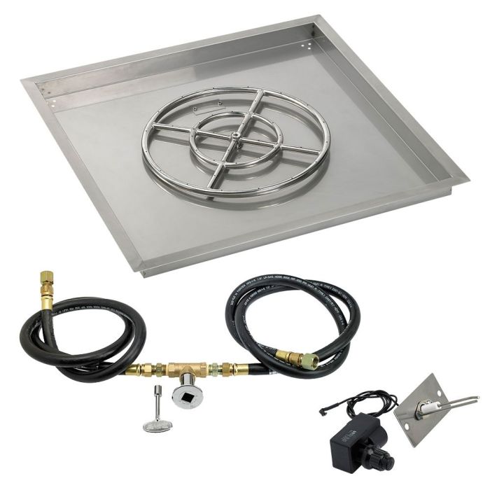 Square Stainless Steel Drop-In Pan with Spark Ignition Kit