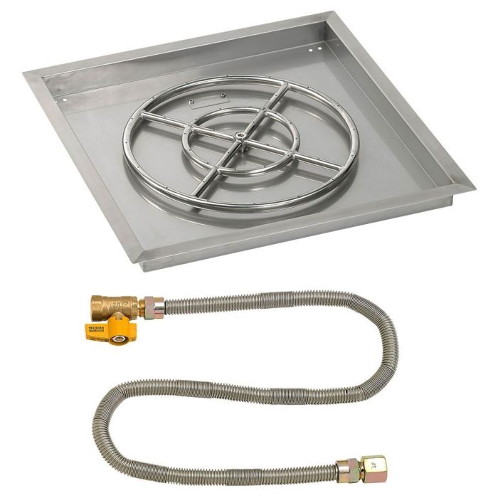 Square Stainless Steel Drop-In Pan with Match Lit Kit