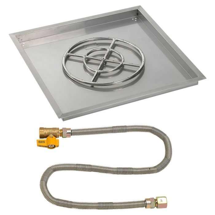 Square Stainless Steel Drop-In Pan with Match Lit Kit
