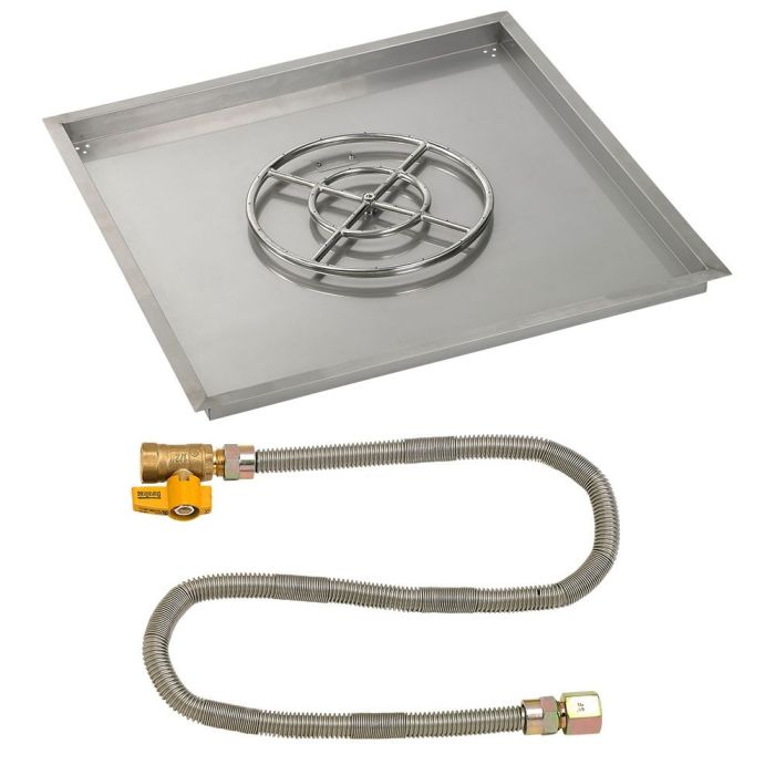 Square Stainless Steel Drop-In Pan with Match Lit Kit