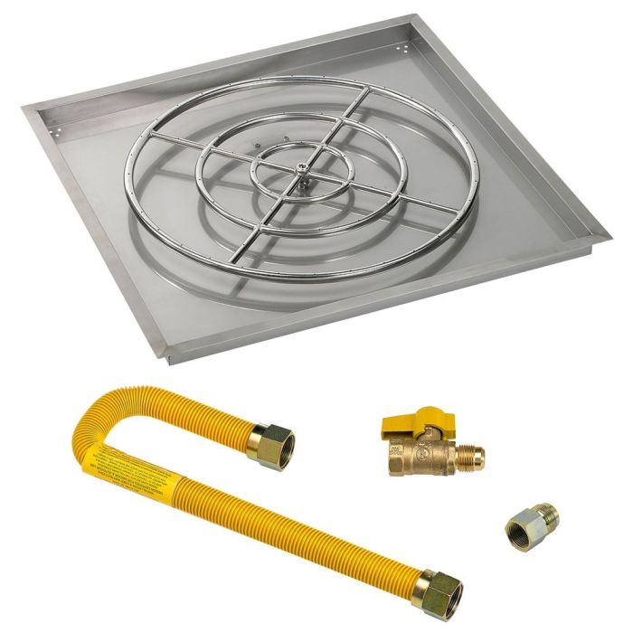 Square Stainless Steel Drop-In Pan with Match Lit Kit - High Capacity