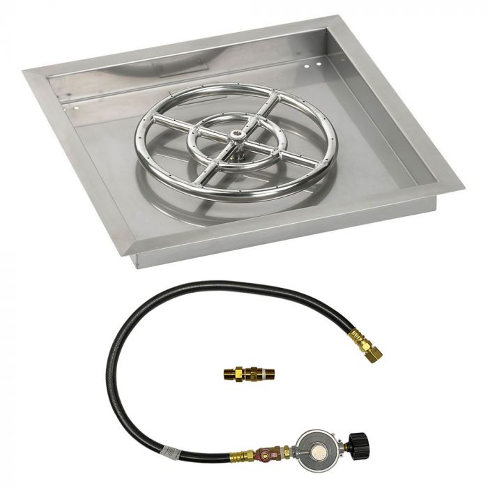 Square Stainless Steel Drop-In Pan with Match Lit Kit