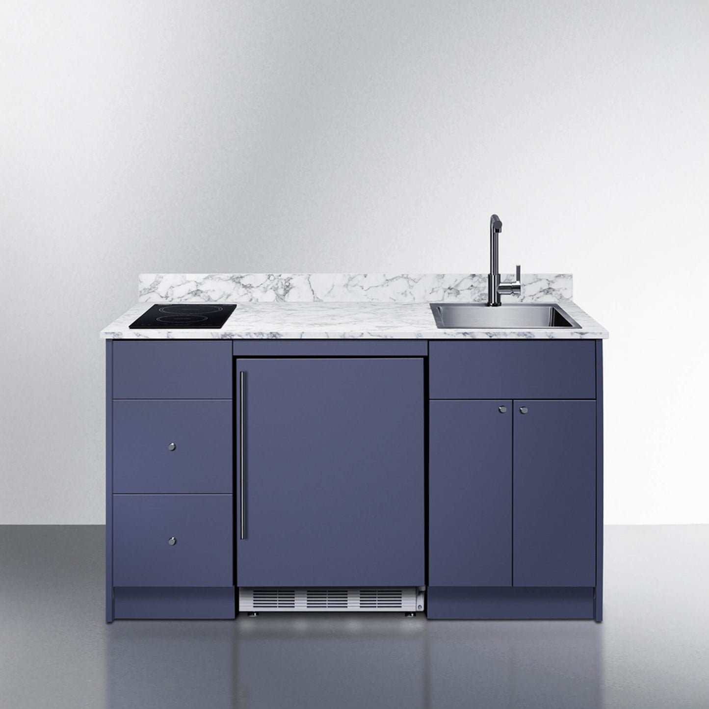 Summit Turnkey Caldera Kitchenette With A Cooktop, Refrigerator-Freezer, Sink, And Pre-Installed Cabinetry