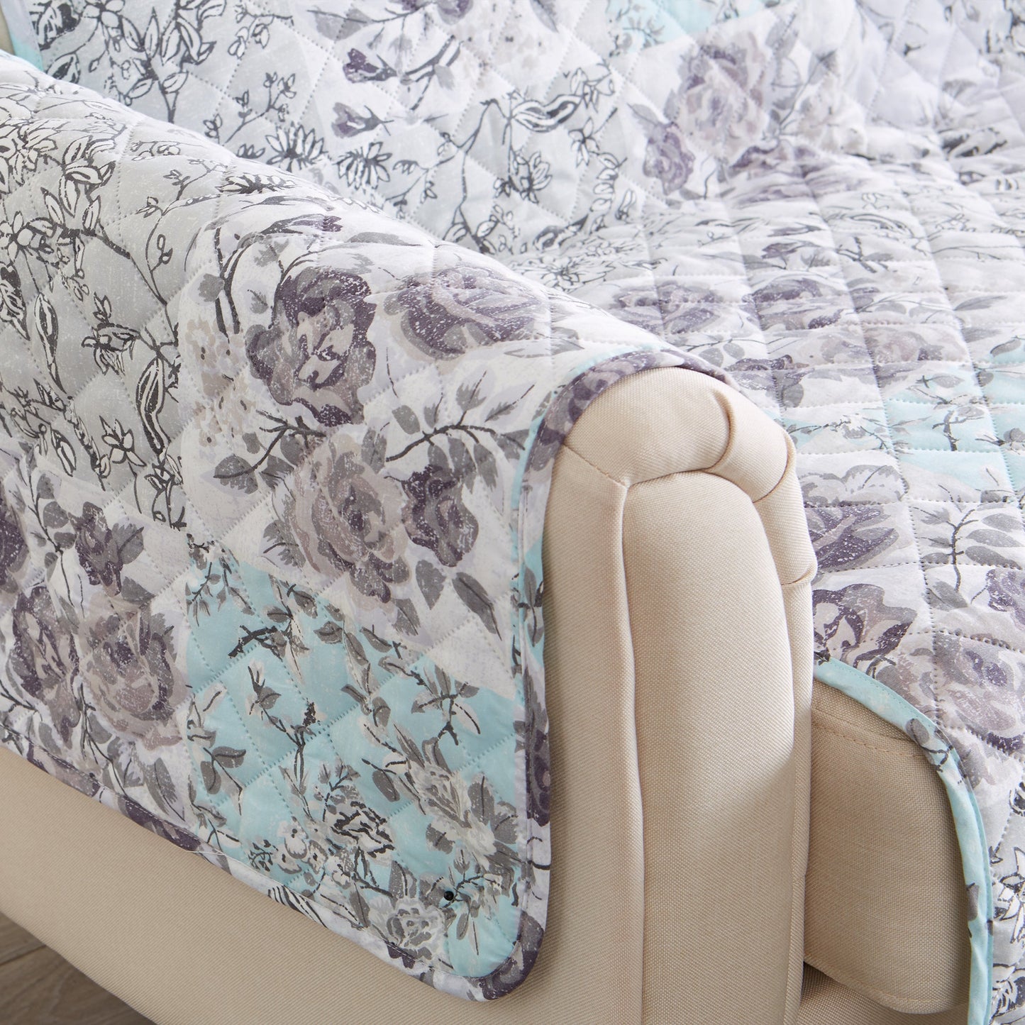 Reversible Floral Patchwork Furniture Protector - Maribel Collection
