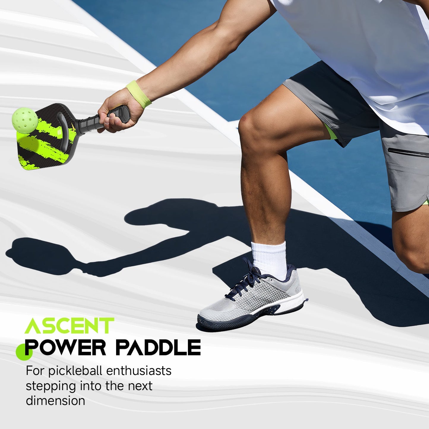 Ascent Control Green Pickleball Paddle 16mm and 20mm Carbon Fiber Build for Superior Control With Power, Precision, & Durability