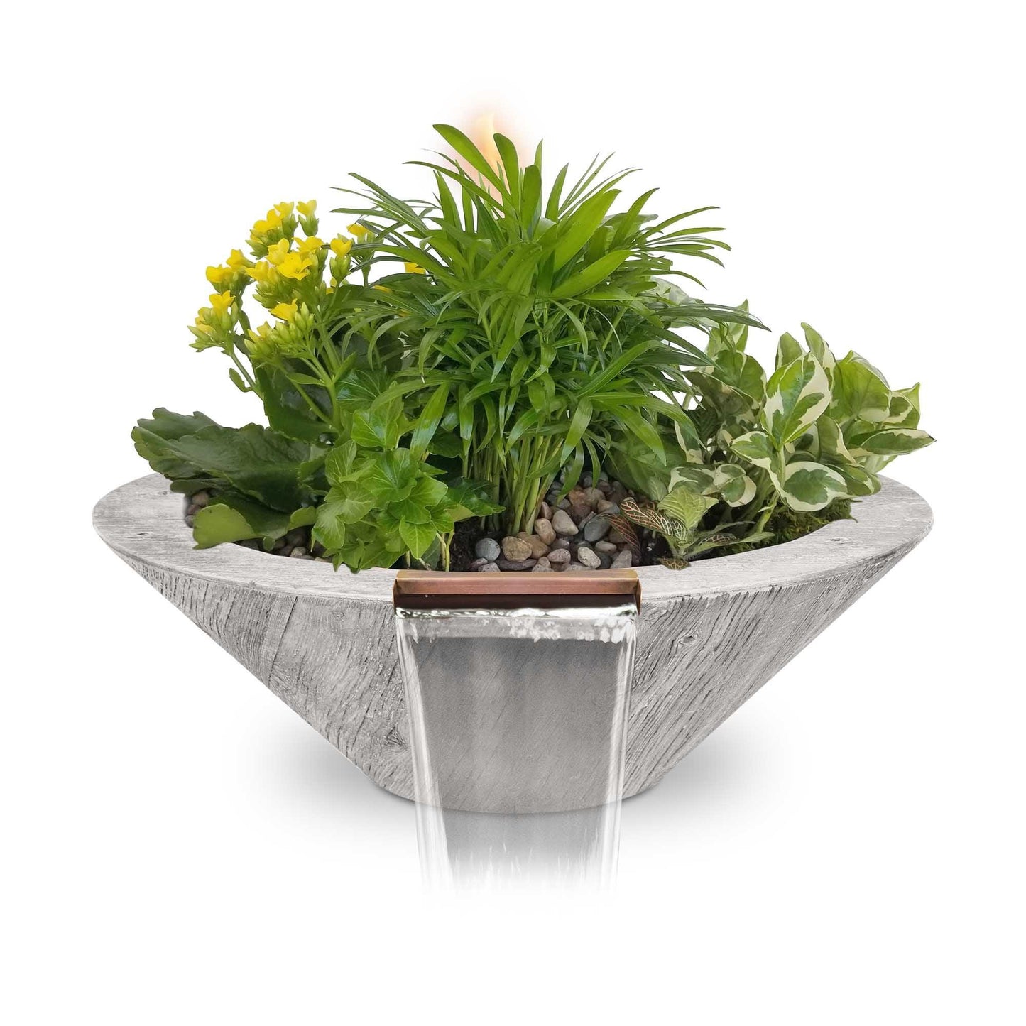 CazoWoodGrain PlanterWaterBowl Ivory