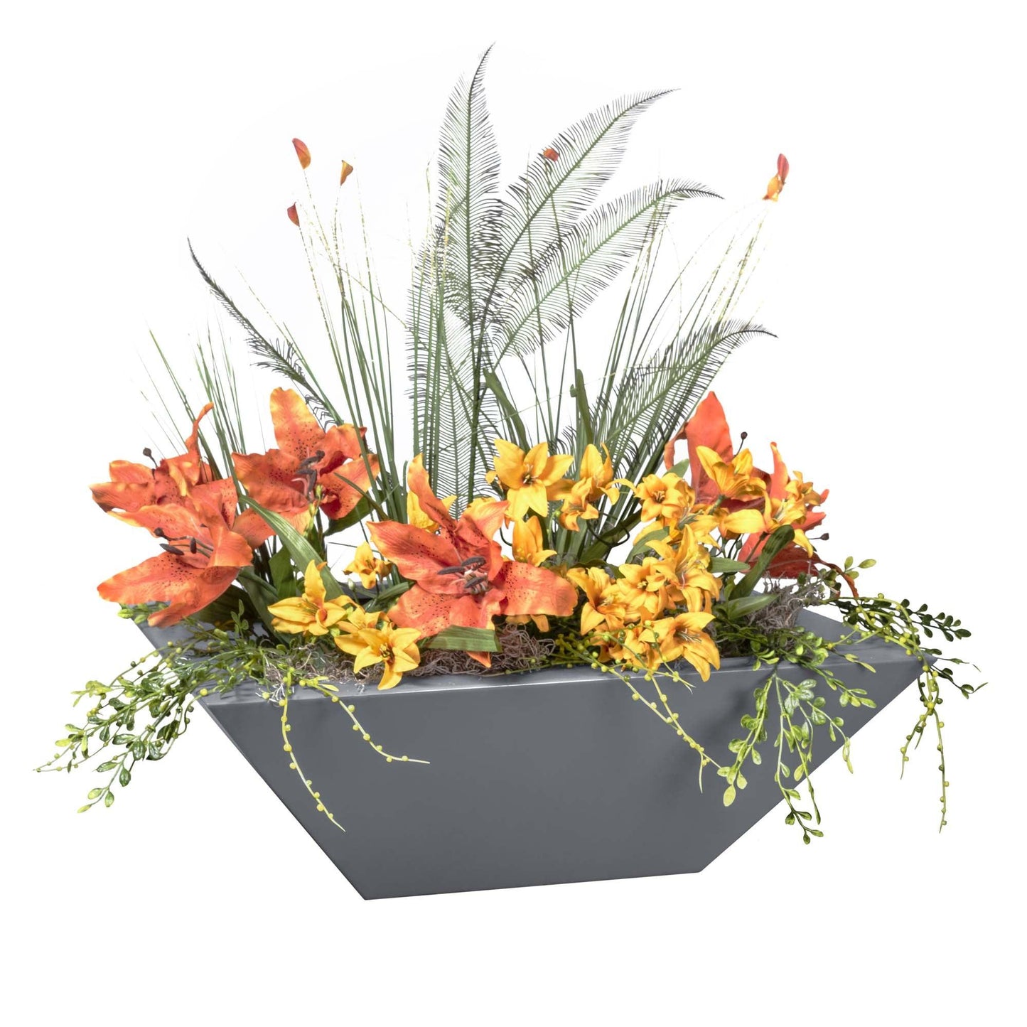 MayaPowderCoatPlanterBowl Gray