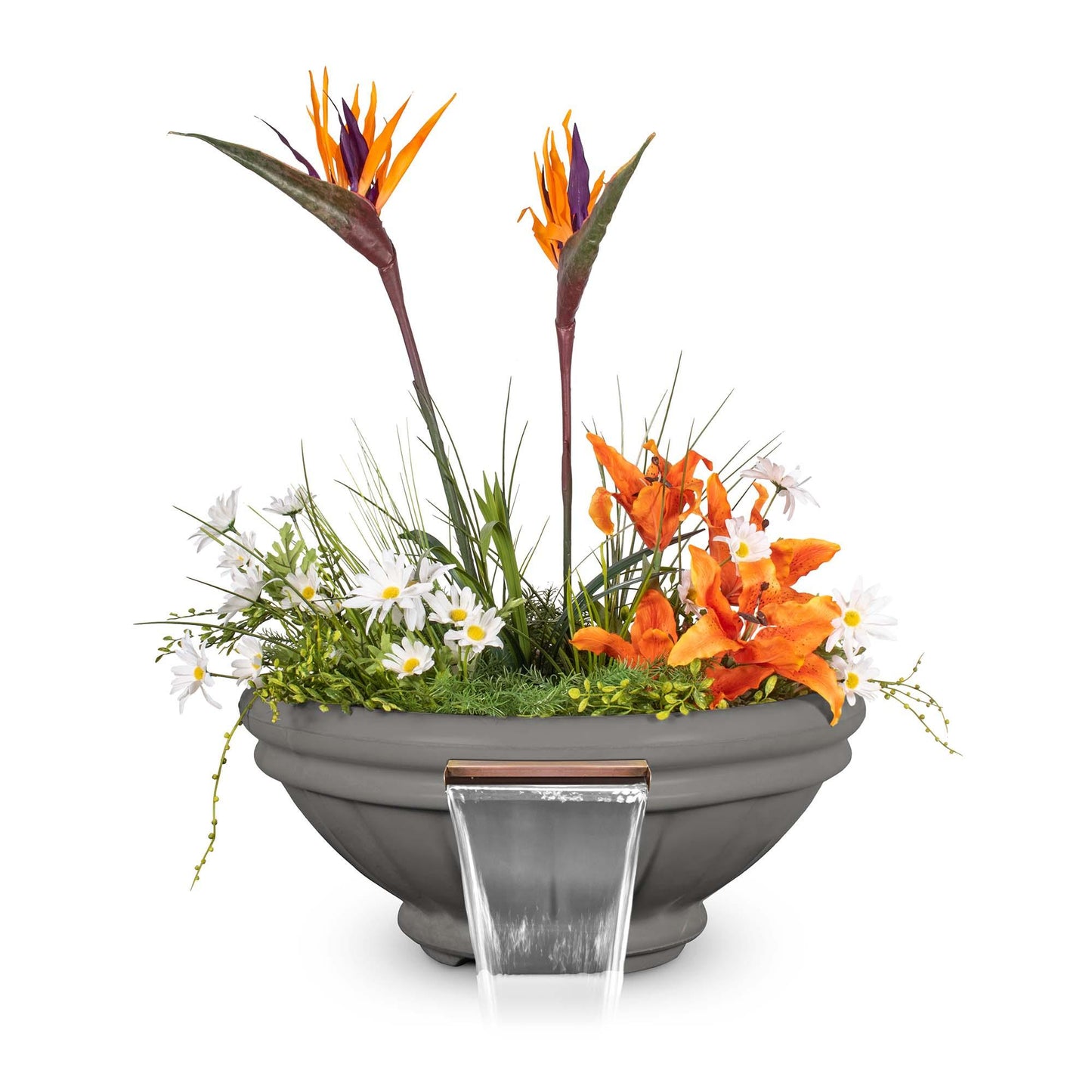 RomaGFRCPlanterWaterBowl NaturalGray