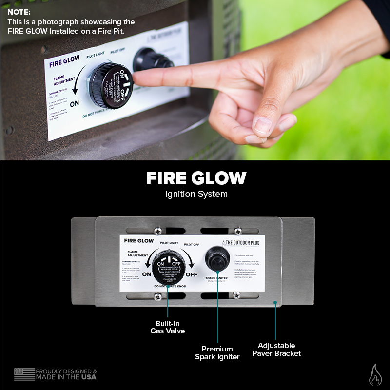 Square Flat Pan & Square Burner Paver Kit - Fire Glow Ignition