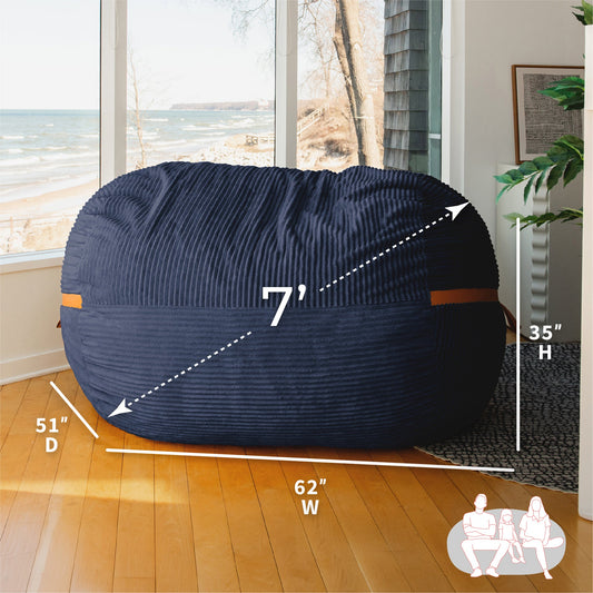 Fuf® 7Ft Foam Bean Bag Chair