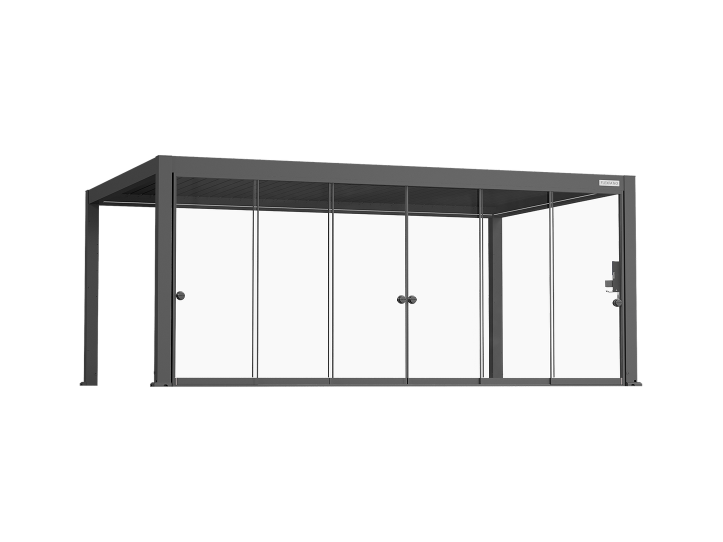 Sliding Glass Door with Round Handle for FlexPatio Pergola