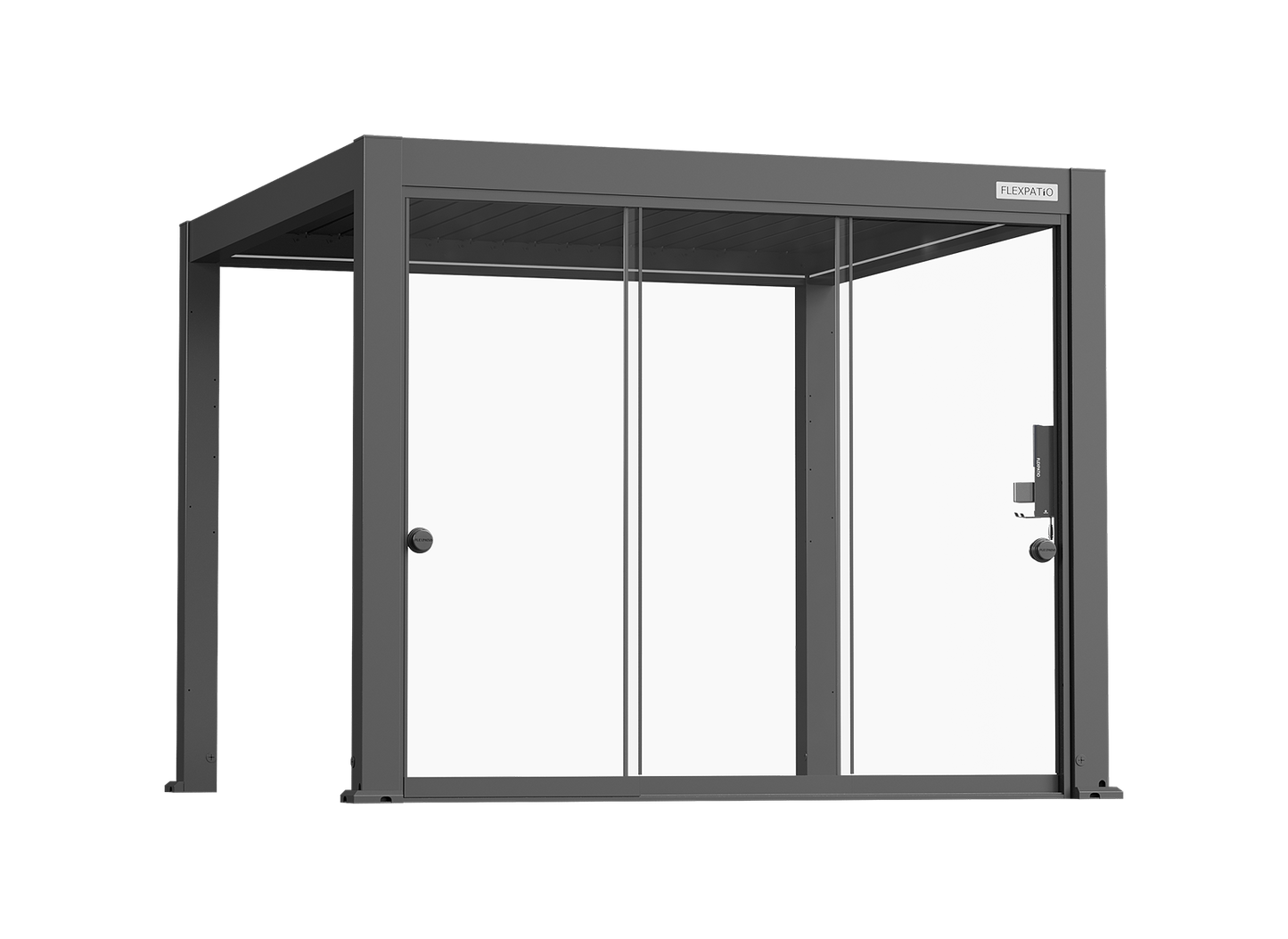 Sliding Glass Door with Round Handle for FlexPatio Pergola