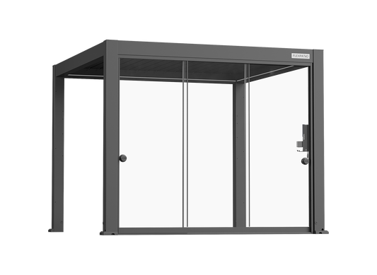 Sliding Glass Door with Round Handle for FlexPatio Pergola