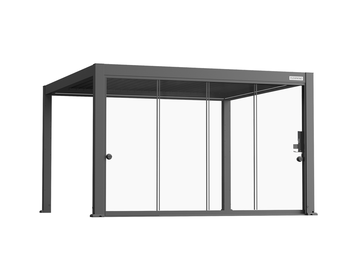 Sliding Glass Door with Round Handle for FlexPatio Pergola